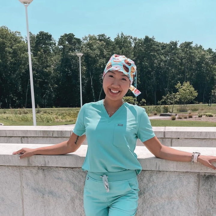 Donuts on Blue Scrub Hat