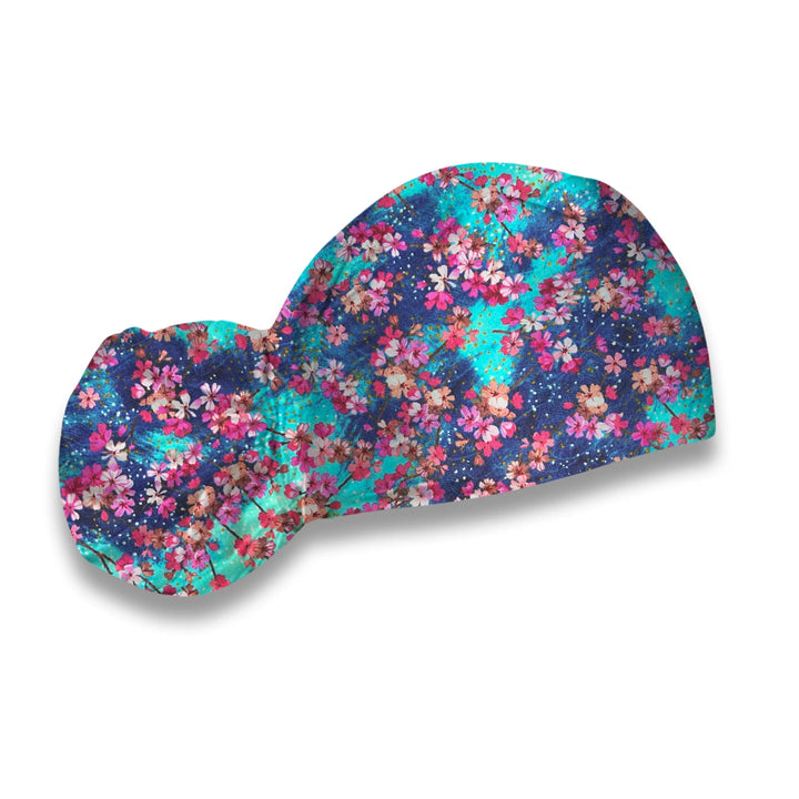 Aqua Blossoms Scrub Hat