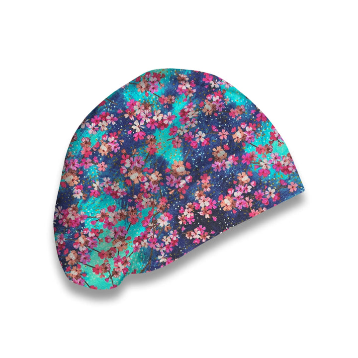Aqua Blossoms Scrub Hat