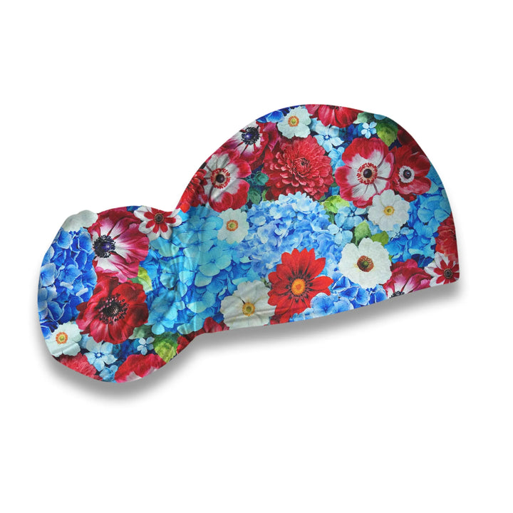 Red, White, & Bloom Scrub Hat