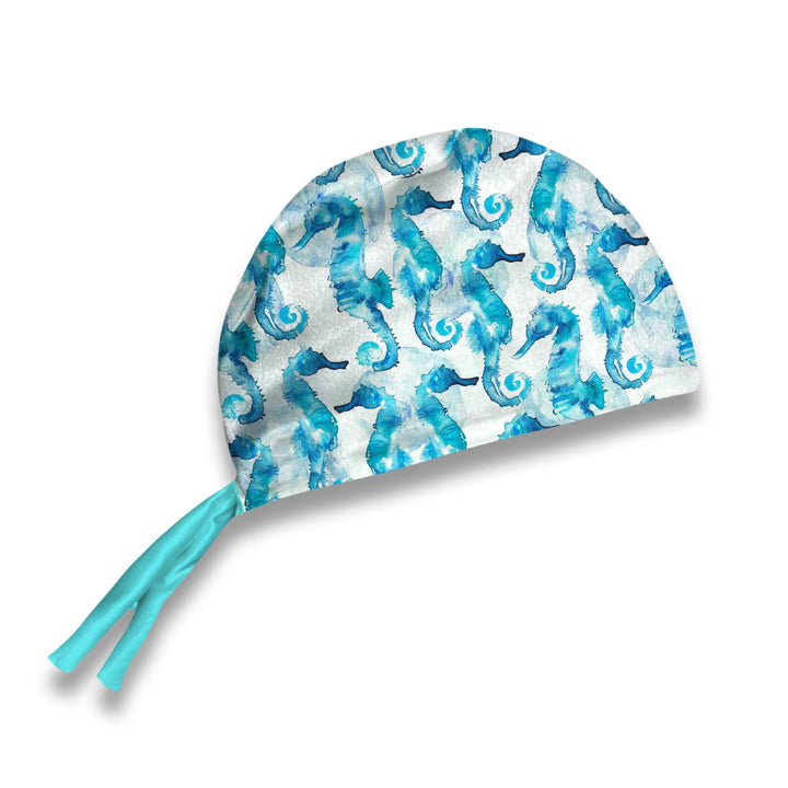Seahorse Serenade Scrub Hat